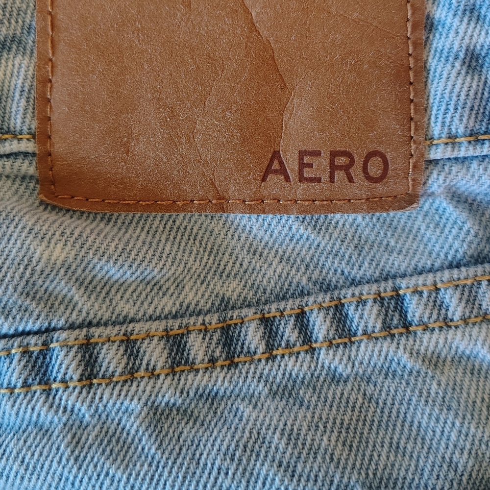 Aeropostale Senior Painted Jeans. Light Blue Low-Rise Bootcut Jeans - Picture 6 of 16